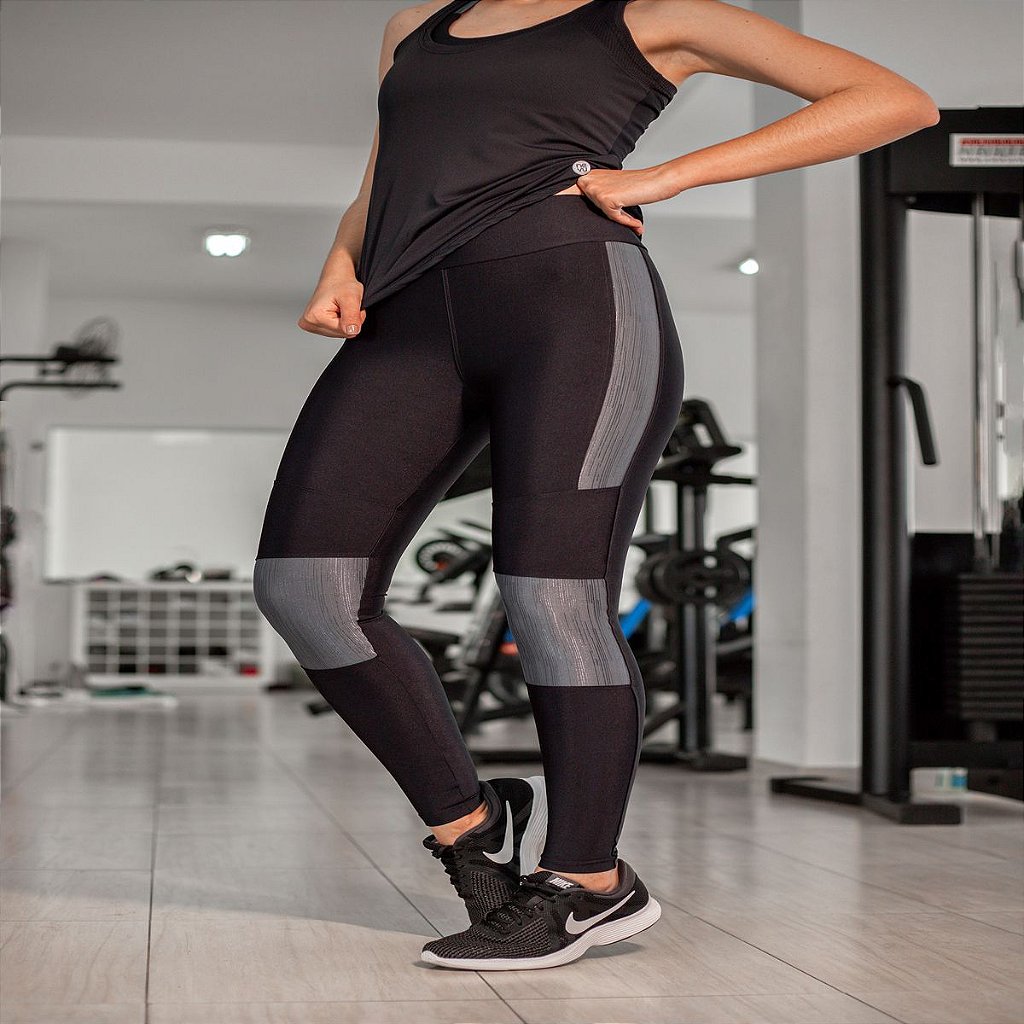 Legging Feminina Fitness Atitude Cintura Alta com Bolso no Cós Preta/C -  Roupas Esportivas e Fitness - Nevu Oficial Loja Online