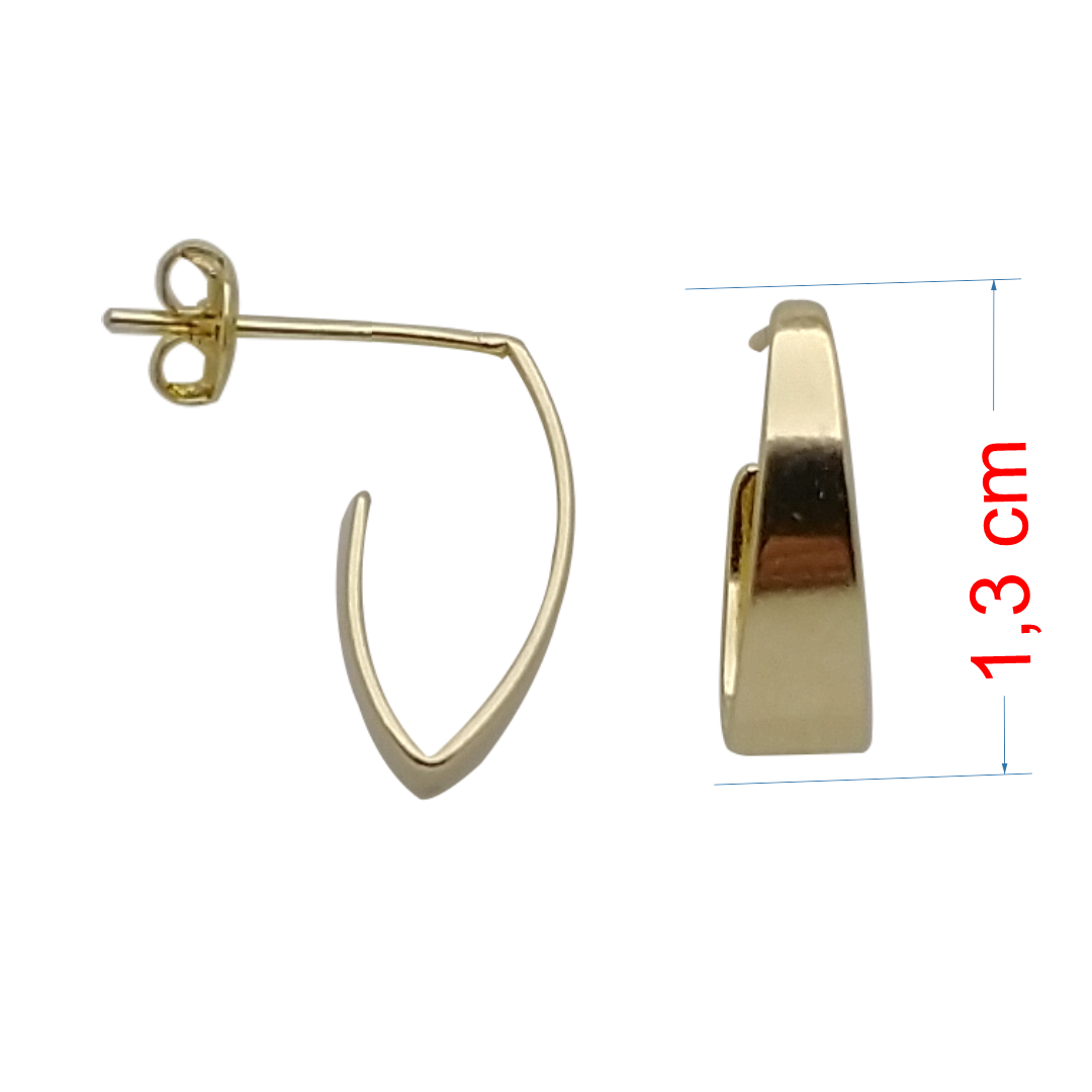 Brincos folheado a ouro 18 argola jota oval