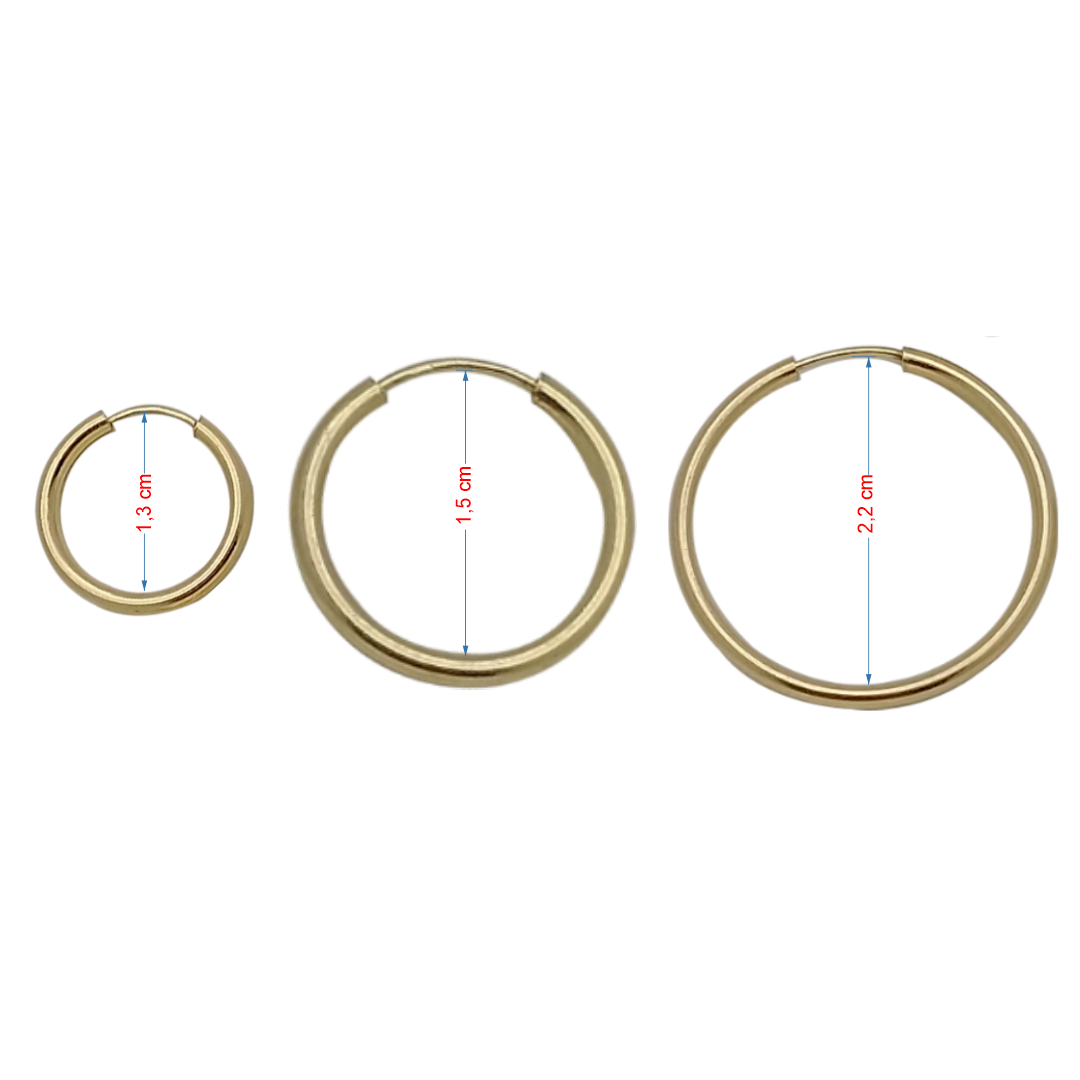 Brincos folheado a ouro 18k argola tubo