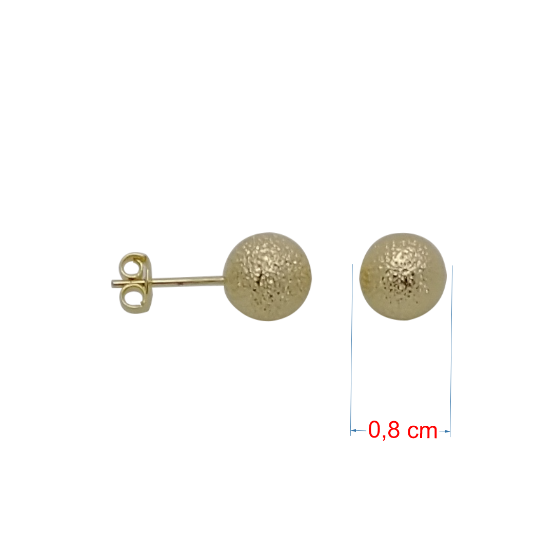 Brincos folheado a ouro 18k bolinha fosca