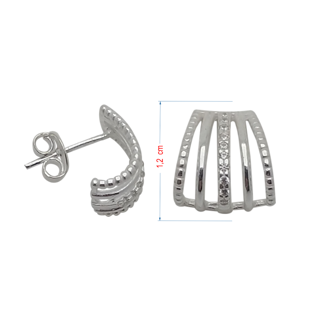 Brincos de prata 925 com zircônia