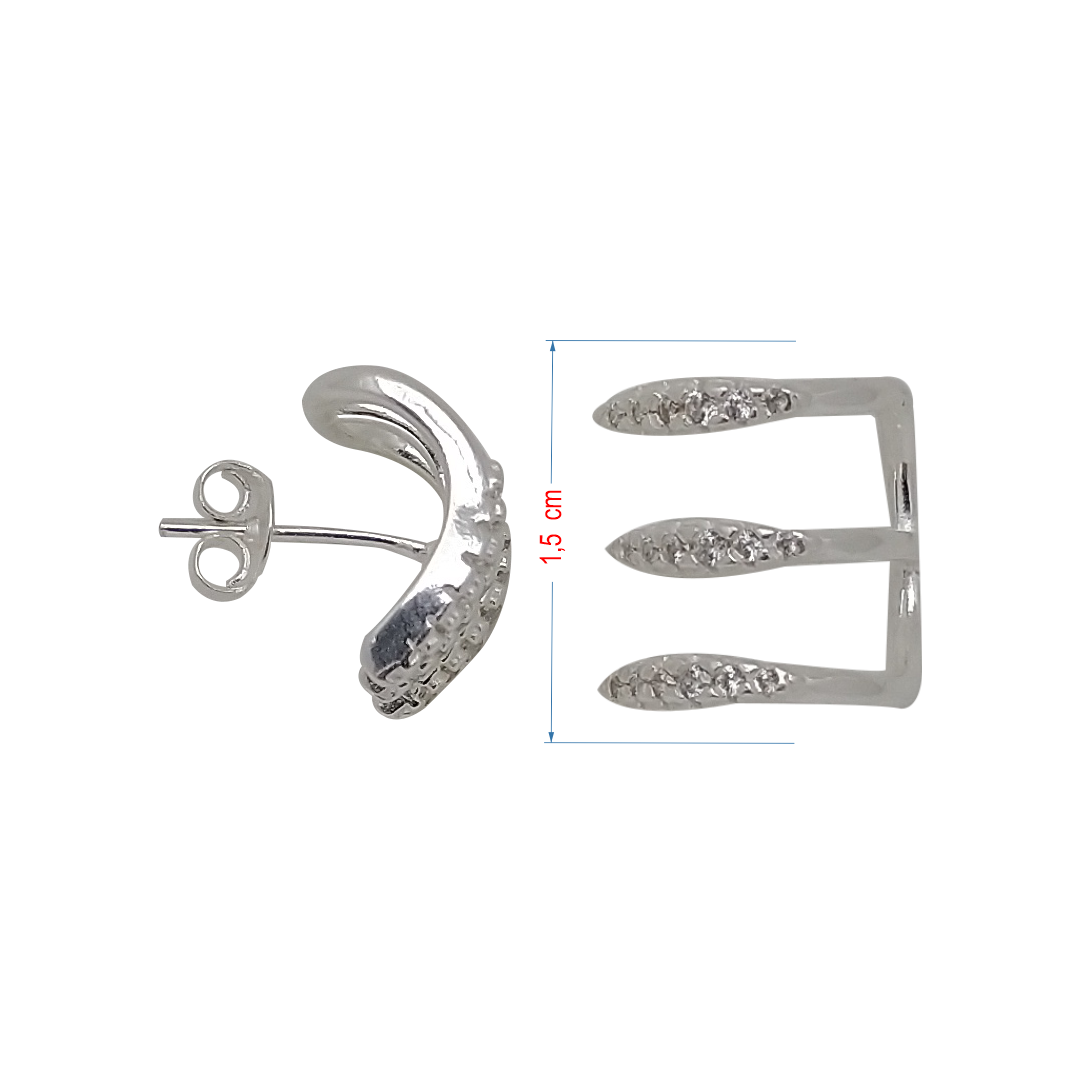 Brincos de prata 925 com zircônia