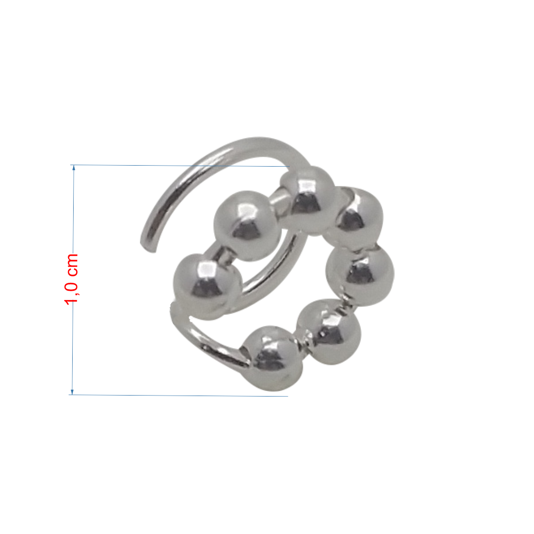 Piercing de prata 925 fake fio de bolinhas