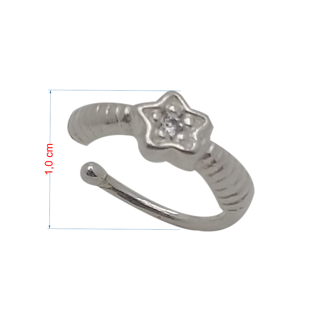 Piercing de prata 925 zircônia flor