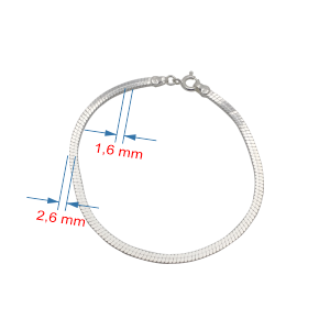 Pulseira de prata 925 rabo de rato retângulo