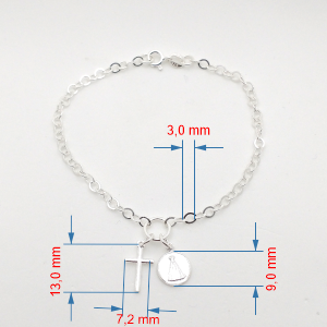 Pulseira de prata 925 cruz/medalha Nossa Senhora