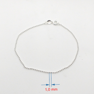 Pulseira de prata 925 elos bolinhas