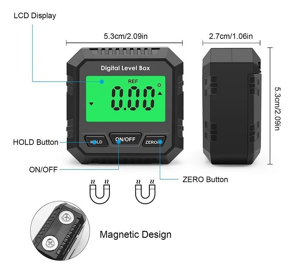 Medidor Ángulos Inclinometro Base Magnética – ELECTROIMPORTA