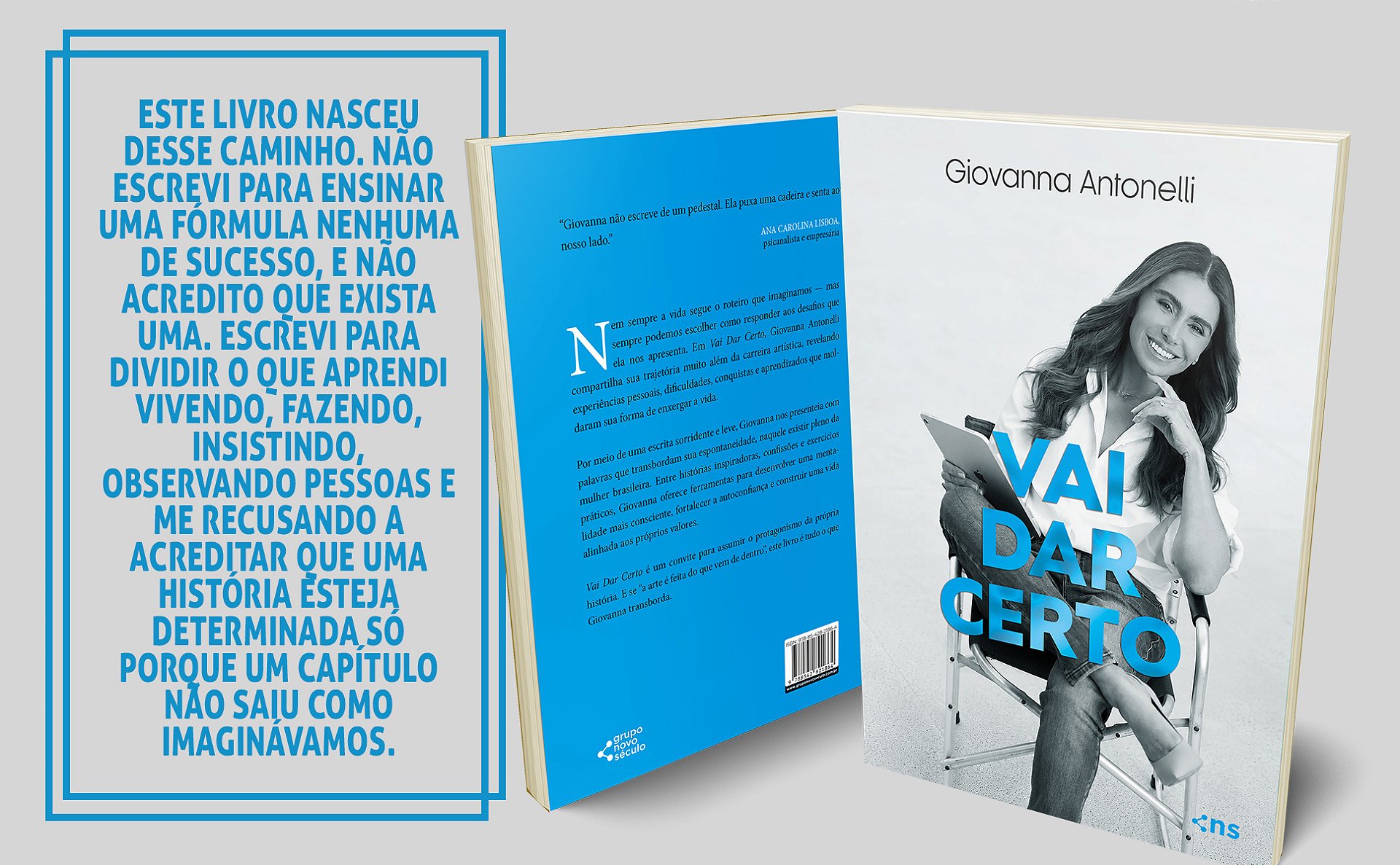 Mensagem de Giovanna Antonelli no livro Vai dar Certo