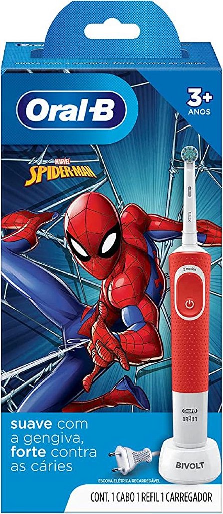 Escova Elétrica Infantil Oral-B Vitality Disney Homem-Aranha - DH Utility |  Produtos de saúde e higiene pessoal