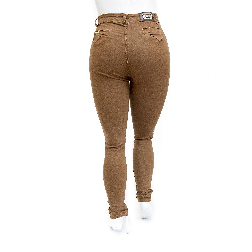 calça marrom feminina plus size