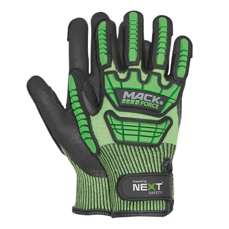 LUVA IMPACTO RESIST. CORTE PALMA ANTIDERRAPANTE FECH. VELCRO MACK