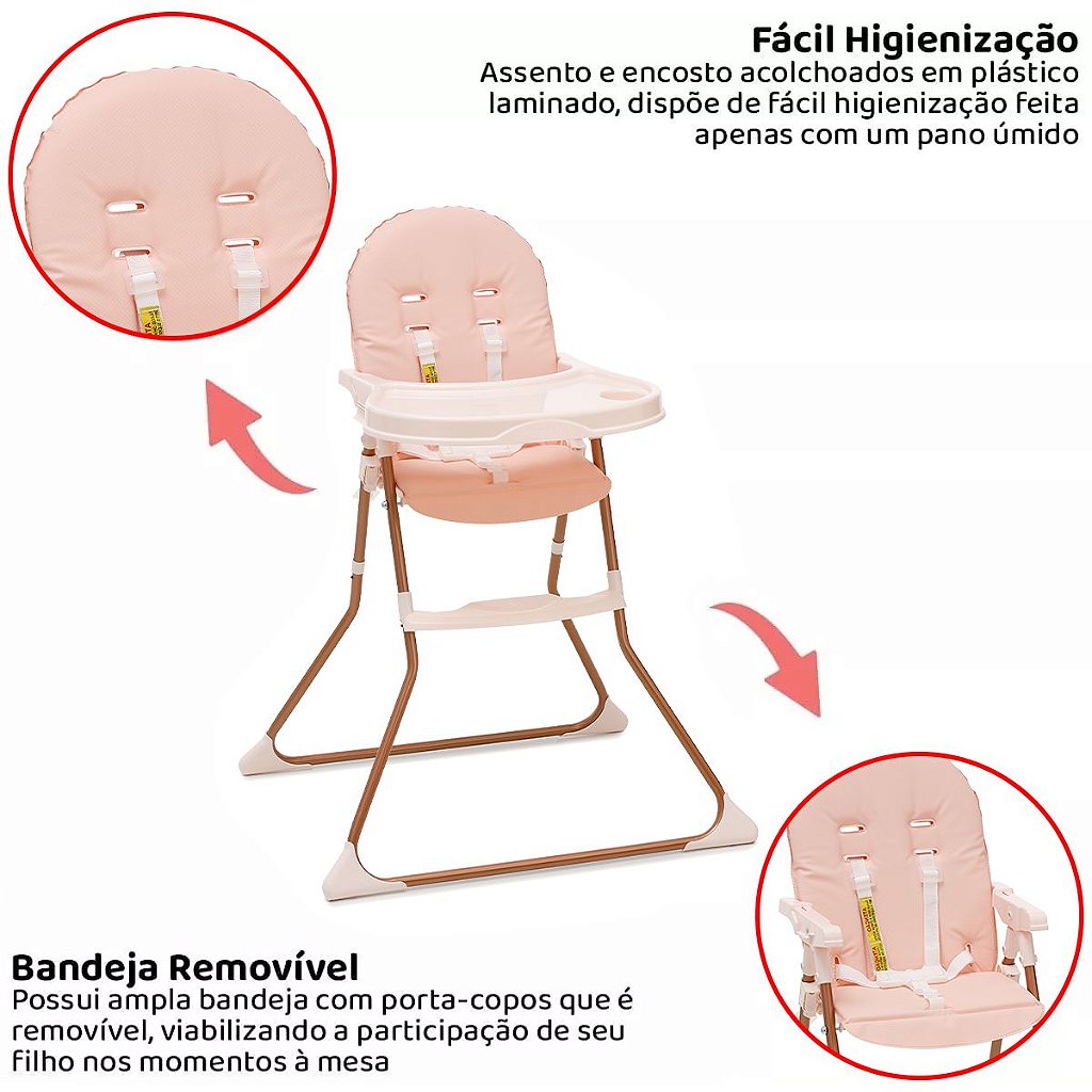 Cadeira Alimentação Refeição Bebê Criança Alta Nick Panda