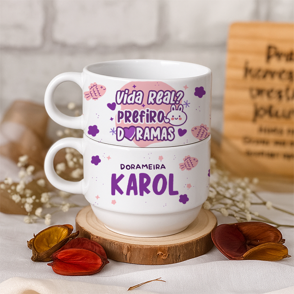Kit Xícaras Dorameira Personalizado com seu Nome - Starcups