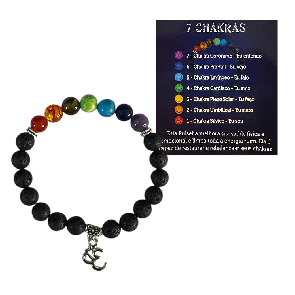 Chakra(チャクラ)1～7 Pulseira 7 Chakras | Atacado de Umbanda - Atacado de Umbanda