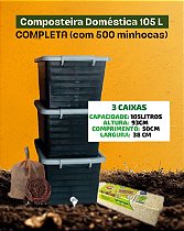 Composteira Doméstica 105 L (com 500 minhocas)