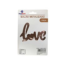 Balão Love Metalizado Rose Tamanho 46 Decoração Para Festa