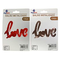 Kit Balão Love Rose E Vermelho Decoração Surpresa Romântica
