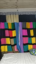 CORTINA PATCHWORK EM SARJA 300X250CM COM CORREDIÇAS PARA TRILHO ARTESANAL