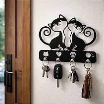 Porta Chaves Parede Gatos Quadro Organizador Decorativo