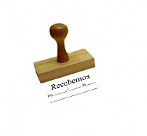 Carimbo em madeira personalizado com a sua arte medida 2,5 x 6 cm