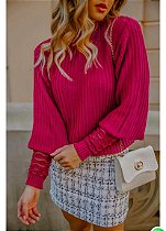 blusa tricot pink detalhe punho