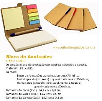 Bloco Anotações Ecologico com Post-it e Caneta 11911 - MAIS MODELOS