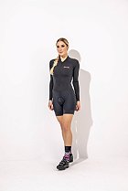 Macaquinho para Ciclismo Feminino Strong Life Elise, manga longa  Preto