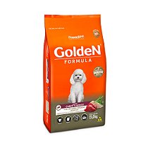 Ração Golden Fórmula Mini Bits Para Cães Adultos de Porte Pequeno Sabor Carne e Arroz 15KG