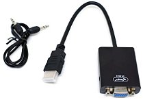 CABO ADAPTADOR CONVERSOR HDMI PARA VGA COM SAIDA DE AUDIO P2 - KNUP