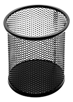 ORGANIZADOR PORTA CANETA E LÁPIS METAL ARAMADO REDONDO PRETO