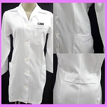 Jaleco Microfibra  Feminino Acinturado com detalhe Fitinha de Cetim no bolso e cinto  REF. 247