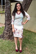 VESTIDO MANGA 3/4 ESTAMPADO TAM 42