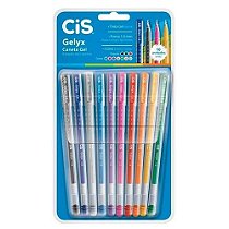 Caneta Gel Cis 1.0mm Gelyx - Estojo c/ 10 cores