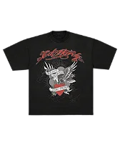 Camiseta Preta "Brave Hearts" Ed Hardy