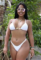 Biquíni Asa Delta Imita Fita Branco