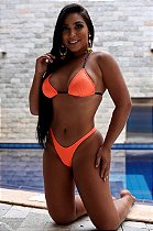 Biquíni Asa Delta Imita Fita Laranja Neon