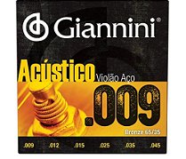 ENCORDOAMENTO PARA VIOLAO BRONZE 65/35 0.009" GIANNINI
