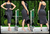 Vestido Lurex com Fenda