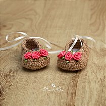 Sapatilha 3 Marias - Bege com Rosa Melancia