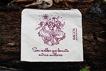 Bolsa zipper tecido grosso, da Coleção "Somos Deusas", estampa 5.  15x18cm