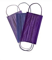 Máscara Descartável Com Filtro Adulto Tons de Roxo Caixa Com 50 Unidades