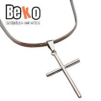 Colar em Aço com Pingente de Cruz 2T3HPQPKA