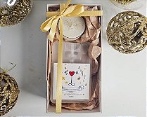 Kit cartão spray mais mini vela lichia especial final de ano|bemthivi