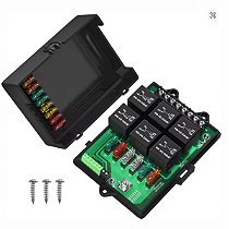 Caixa de Relé/Fusíveis Placa Circuito 12v Universal 6 Vias