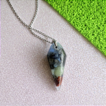 Pêndulo Energético em Resina e Cristais - com corrente