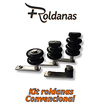 1 - KIT ROLDANAS PRETA COM REGULAGEM E ROLAMENTOS EM NYLON