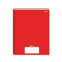 Caderno Brochura Capa Dura 1/4 80 Folhas Vermelho Slim Stiff Jandaia - 1 Pacote Com 5 Unidades