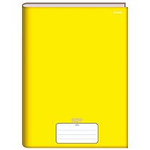 Caderno Brochura Capa Dura 1/4 80 Folhas Amarelo Slim Stiff Jandaia - 1 Pacote Com 5 Unidades