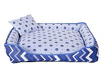 Cama Pet Zig Zag Azul  para Cachorros ou Gatos Tamanho G